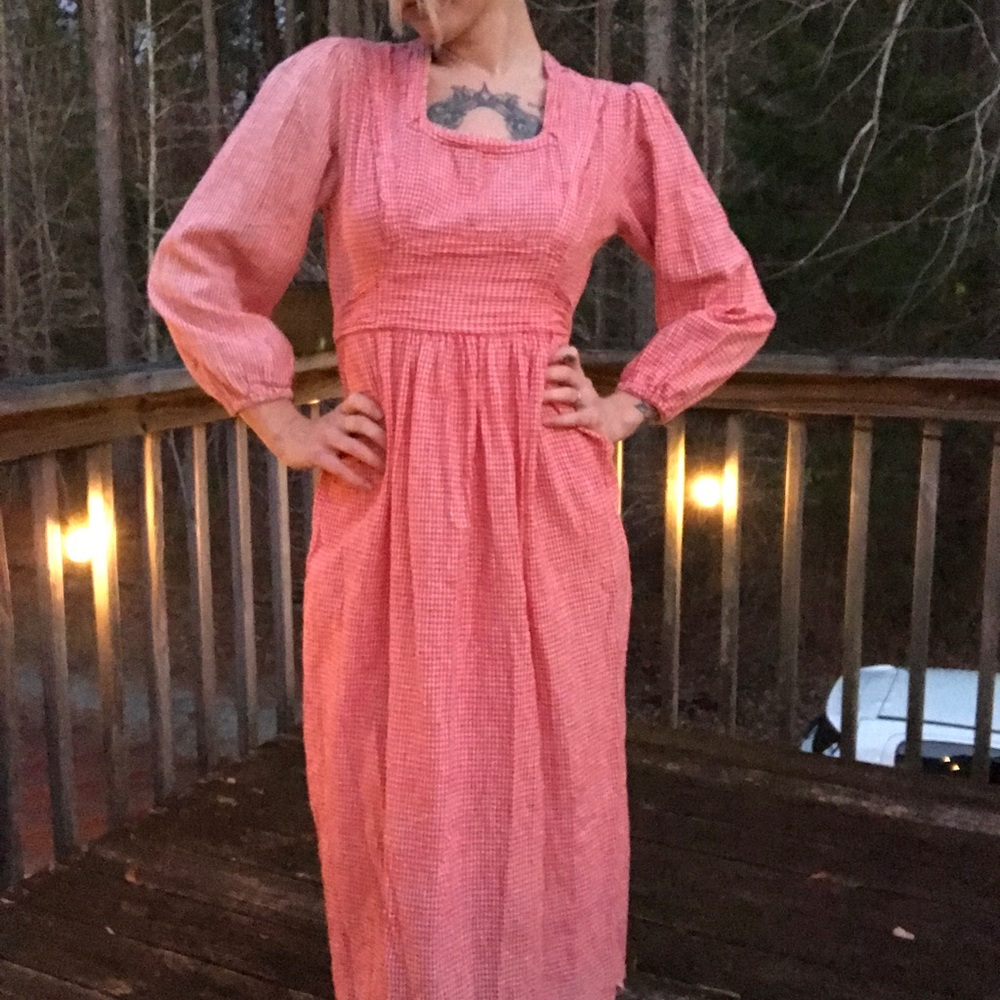 Vintage checkered prairie dress